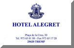 Visitenkarte Hotel Alegret