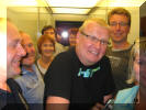 Auch im Lift ging es eng zu