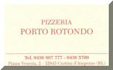 Pizzeria Porto Rotondo Visitenkarte